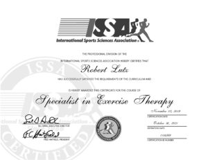certificate: specialist in exercise therapy