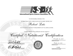 certificate: certified nutritionist